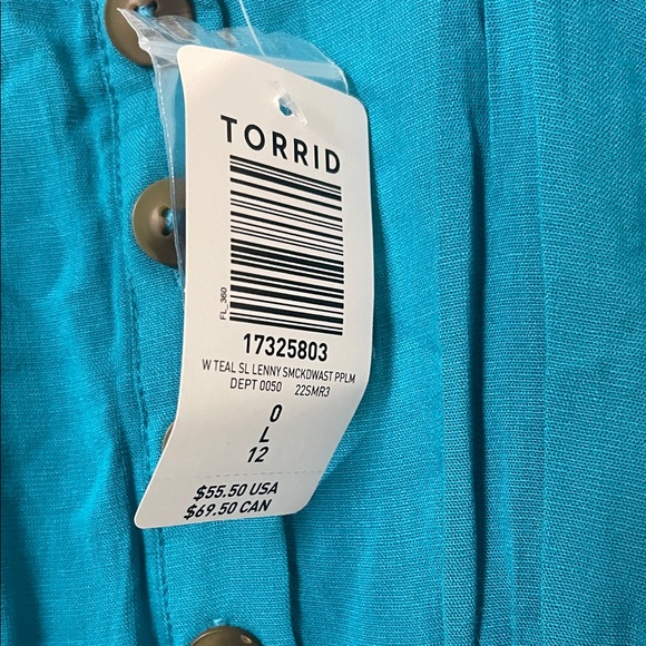 NWT Torrid Turquoise Button-Front Tank Top - Picture 4 of 6